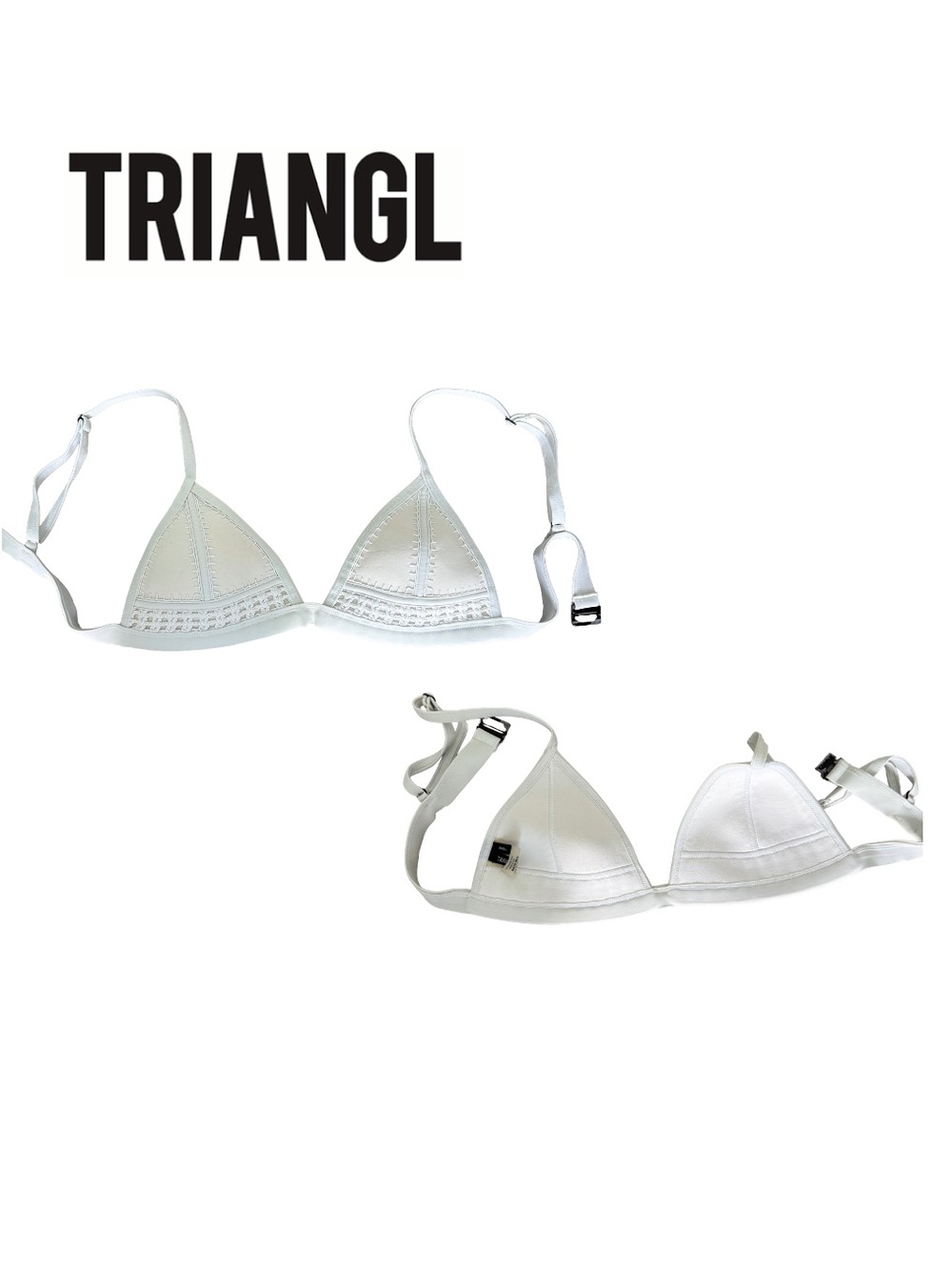 Triangl White Bikini Top
